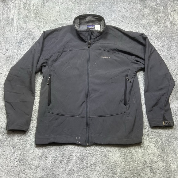 PATAGONIA Jacket Men's XL Gray R Regulator Soft Shell Vintage USA Made  *SPOTS‎ - Picture 1 of 16